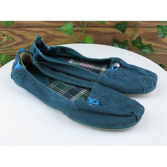 Faded Glory Size 9 Flat Shoes Green Fabric Women‎ M - Picture 4 of 11